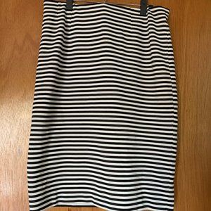 Black & White Striped Pencil Skirt